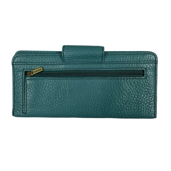 Fossil Fold Over Explorer Tote Bag Purse Teal Crossbody Handbag & Madison Wallet - Picture 8 of 10